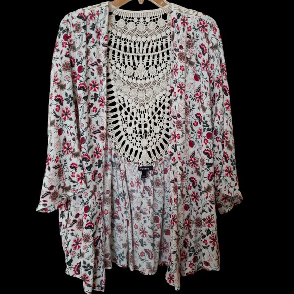 Torrid Open Front Crochet Knit Tunic Top 1X - Picture 5 of 10